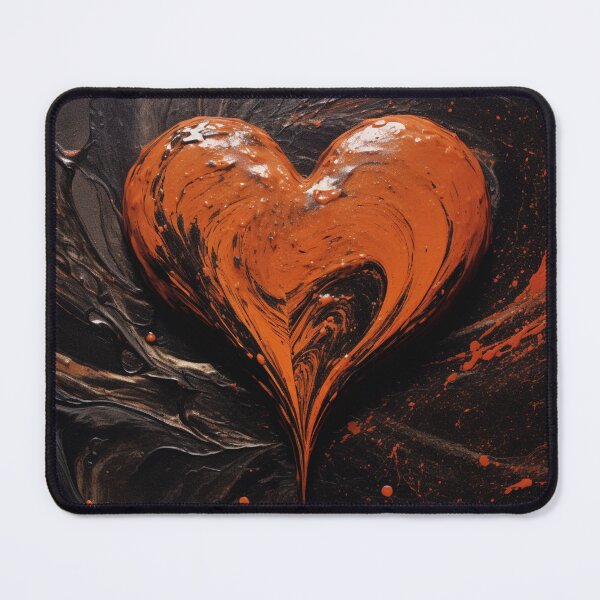 Item preview, A black and brown colored textured painting of a heart designed and sold by isBotStore.