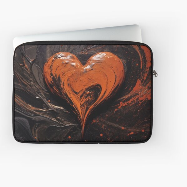 Item preview, A black and brown colored textured painting  of a heart designed and sold by isBotStore.
