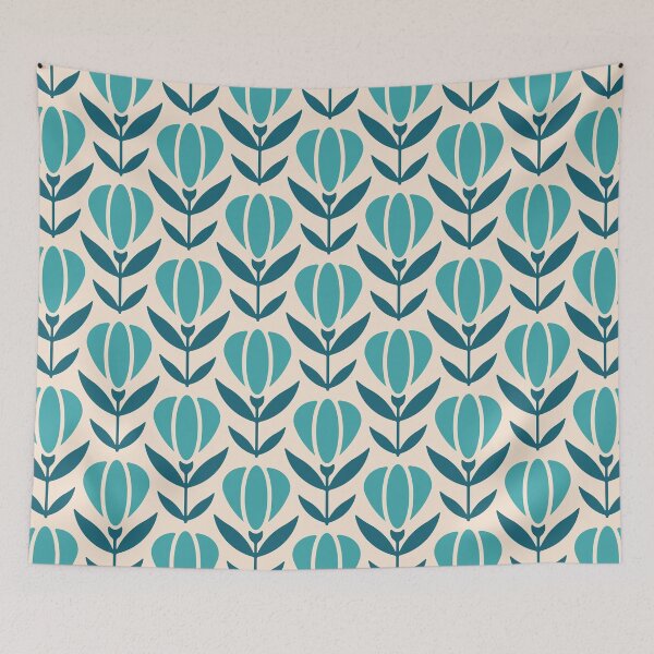 Item preview, KF 0079 G - Vintage Retro Flower 70s Modern Geometric Floral Pattern designed and sold by KhakiFinch.