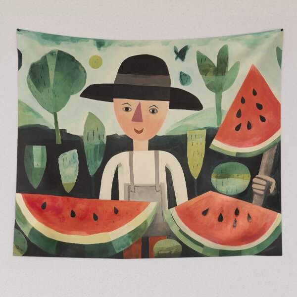 Item preview, A man surrounded by watermelon designed and sold by isBotStore.