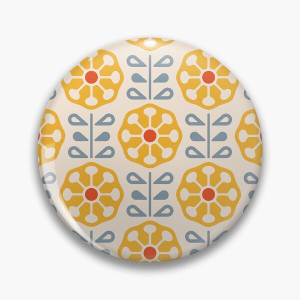 Item preview, KF 0080 B - Vintage Retro Dandelion Flower 70s Modern Geometric Floral Pattern designed and sold by KhakiFinch.