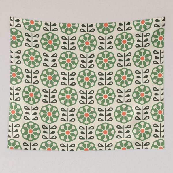 Item preview, KF 0080 C - Vintage Retro Dandelion Flower 70s Modern Geometric Floral Pattern designed and sold by KhakiFinch.