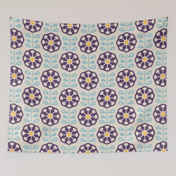 Item preview, KF 0080 G - Vintage Retro Dandelion Flower 70s Modern Geometric Floral Pattern designed and sold by KhakiFinch.