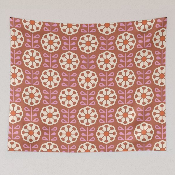Item preview, KF 0080 H - Vintage Retro Dandelion Flower 70s Modern Geometric Floral Pattern designed and sold by KhakiFinch.