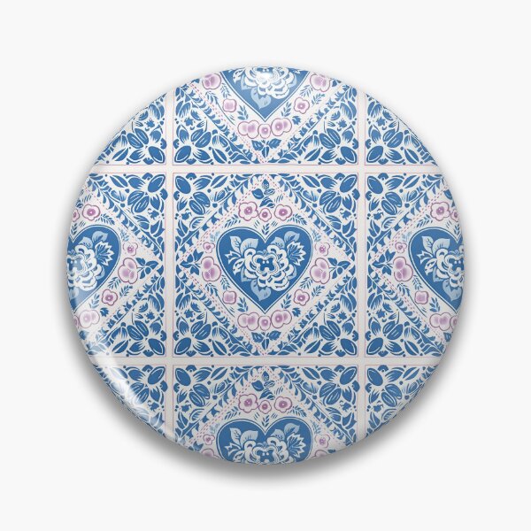 Item preview, heart azulejos tiles designed and sold by ahawonderland.