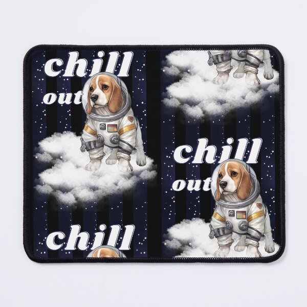 Item preview, Chill out - Beagle Astronaut, rest and relaxation. Relax and calm. Calm down, chill out. Funny Spacedog designed and sold by PupilLove.