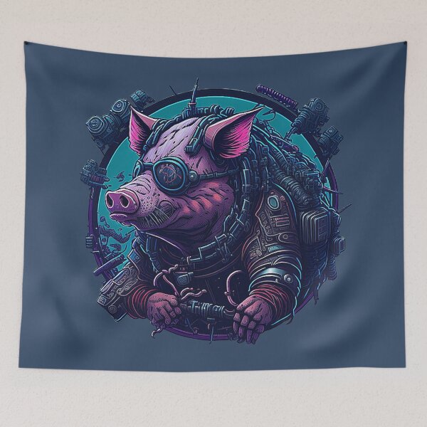 Item preview, Cyber Pig: Futuristic profile in dystopian attire designed and sold by Minpadesign.