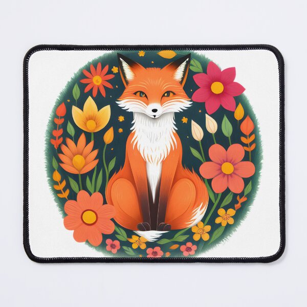 Item preview, Nighttime Bloom With Fox designed and sold by hyggefolkart.