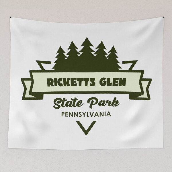 Item preview, Ricketts Glen State Park Pennsylvania Trees And Ribbon designed and sold by bivenart.
