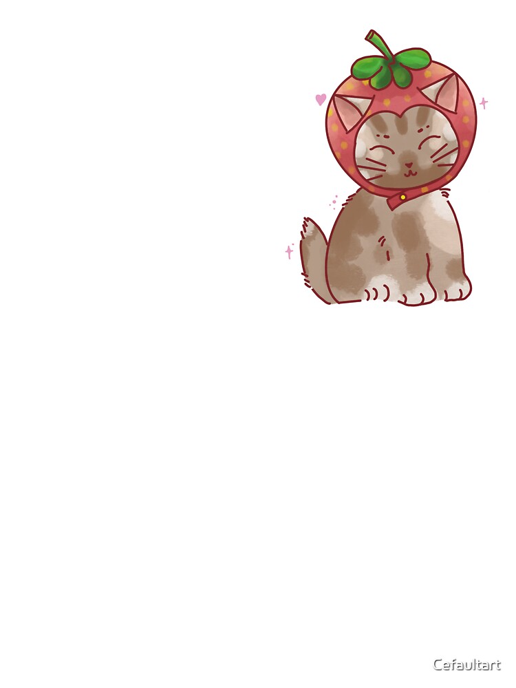 "Strawberry Tabby Cat, Hat Strawberry Hat Cute sticker " Kids TShirt