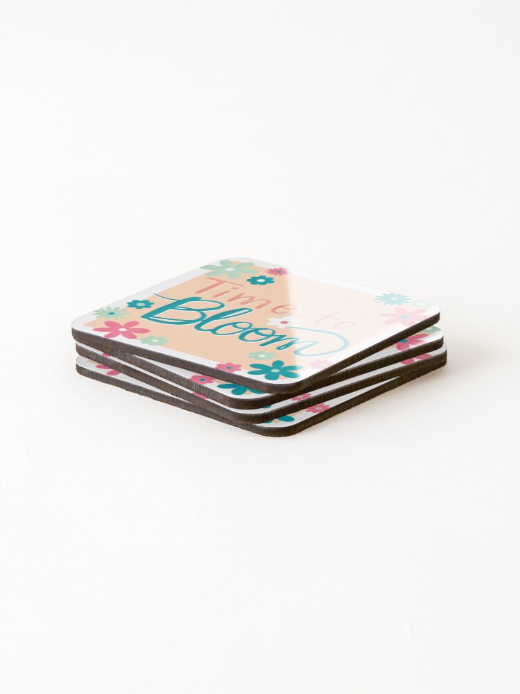 Thumbnail 4 of 5, Coasters (Set of 4), Time to Bloom Hand Lettering designed and sold by ShoniwDesigns.