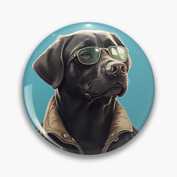 Item preview, Black Labrador Wearing a Denim Jacket and Sunglasses designed and sold by HouseOfRosy.