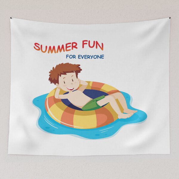 Item preview, Boy in Water Tub floating - Summer Fun for EveryoneX 300 designed and sold by Military Insignia Products.