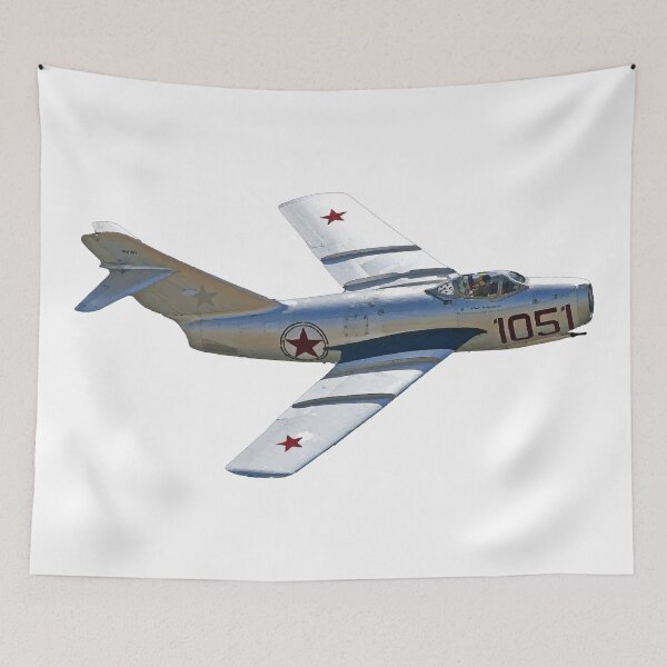 Item preview, Mikoyan Gurevich MiG 15 FAGOT Fighter Jet turning right North Korean Air Force  designed and sold by AfterburnerOne.