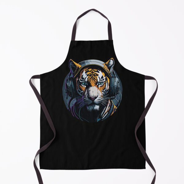 Item preview, Tiger DJ -Wearing headphones. designed and sold by tinytiger77.