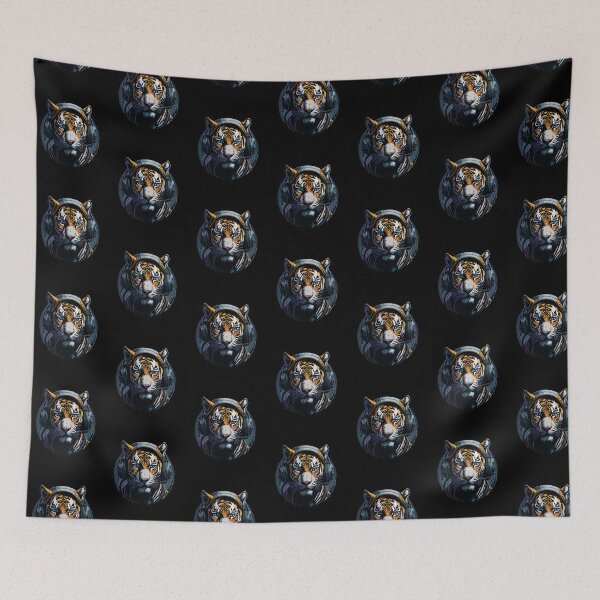 Item preview, Tiger DJ -Wearing headphones. designed and sold by tinytiger77.