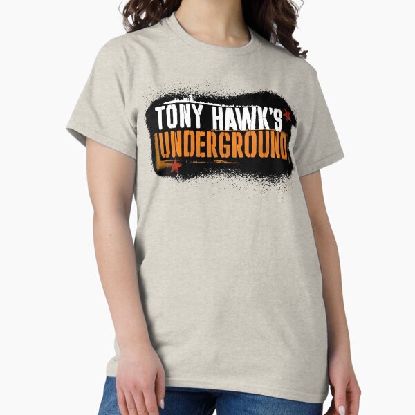 T-shirt Homme Tony Hawk – Gris, Graphique, Rétro Skate – Taille XL