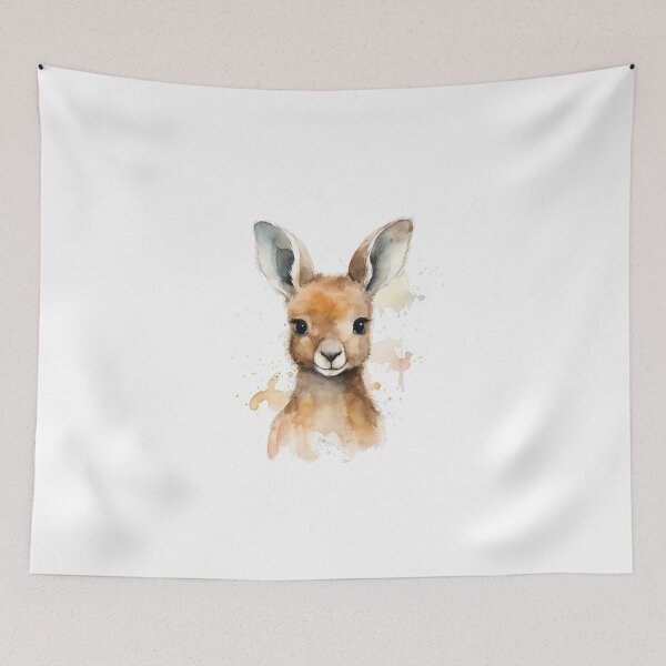 Item preview, Cute Baby Kangaroo Joey Watercolor Painting designed and sold by BrushstrokesA.