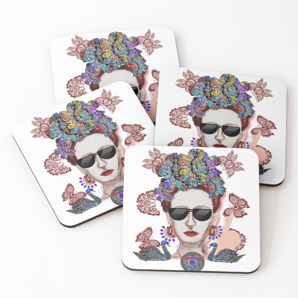 Item preview, Hand draw of Frida Khalo,Mexican artist, painter FK designed and sold by Shinetroves.