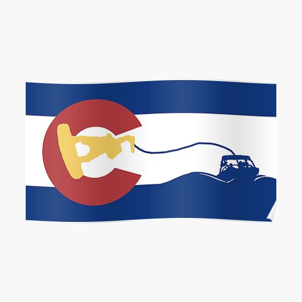 Colorado Flag - Wakeboarder Poster