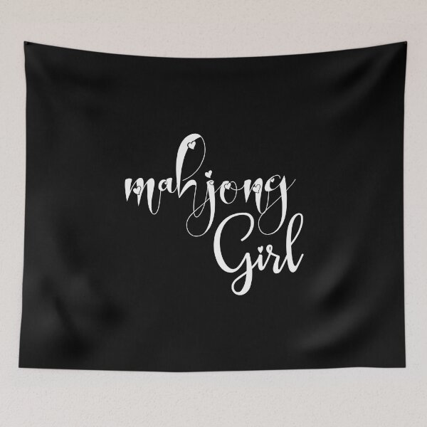 Item preview, mahjong girl- callygraphic white font with hearts, girly, lovely, feminine designed and sold by EmeraldeaArt.