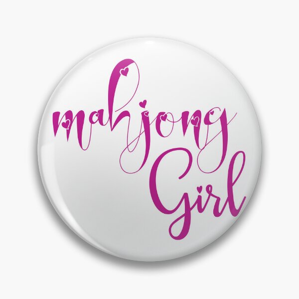 Item preview, mahjong girl- callygraphic pink font with hearts, girly, lovely, feminine designed and sold by EmeraldeaArt.