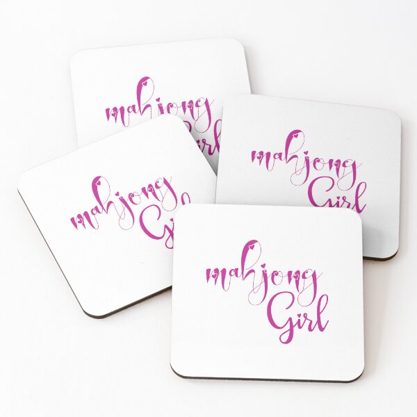 Item preview, mahjong girl- callygraphic pink font with hearts, girly, lovely, feminine designed and sold by EmeraldeaArt.