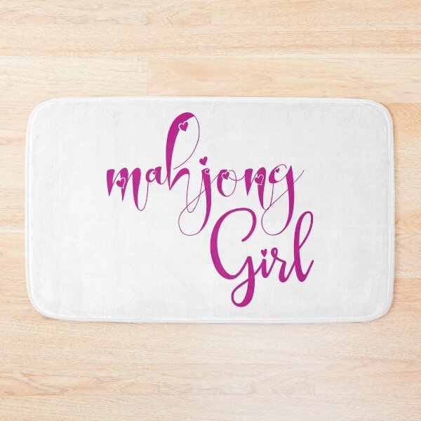 Item preview, mahjong girl- callygraphic pink font with hearts, girly, lovely, feminine designed and sold by EmeraldeaArt.