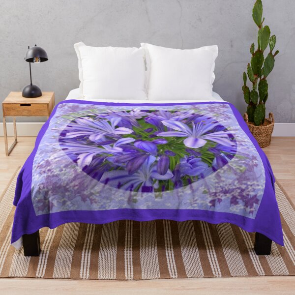 Item preview, Blue Lily of The Nile flower romantic lace design by Iritof designed and sold by iritof.