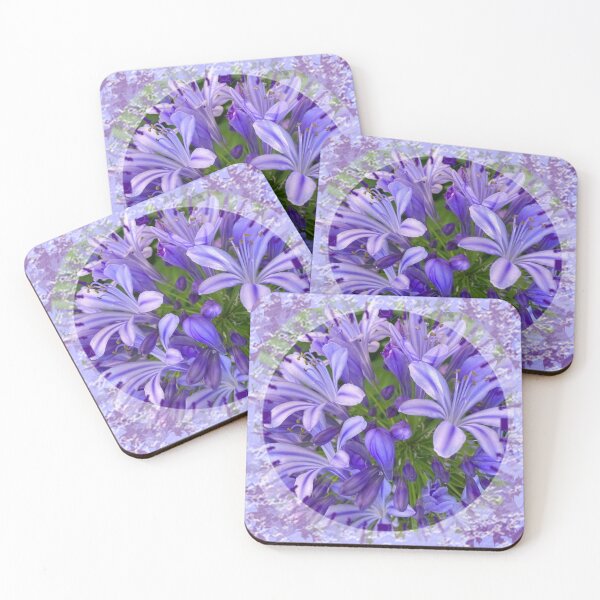 Item preview, Blue Lily of The Nile flower romantic lace design by Iritof designed and sold by iritof.