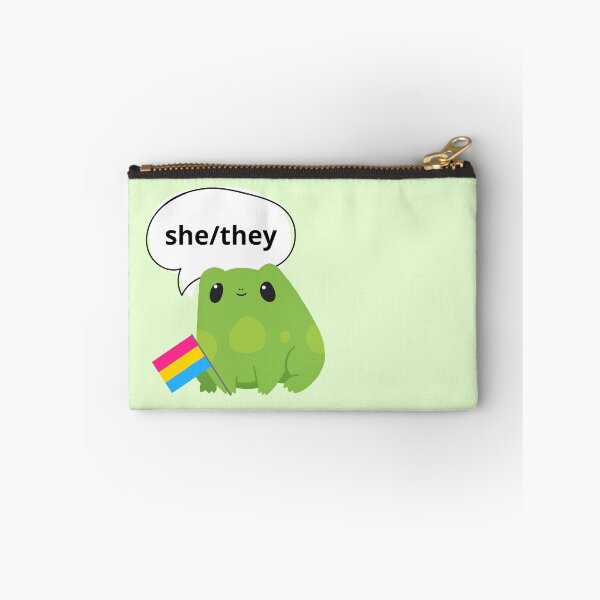 Item preview, Frog Pansexual She/They Pronoun designed and sold by Furia LGBTQ+ Accessories.