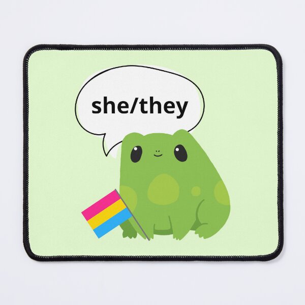 Item preview, Frog Pansexual She/They Pronoun designed and sold by Furia LGBTQ+ Accessories.
