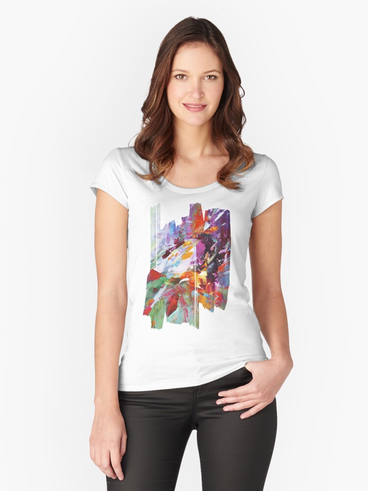 Aperçu 1 sur 3. T-shirt échancré avec l'œuvre Le souffle de Mai 3 créée et vendue par ElioraBousquet.