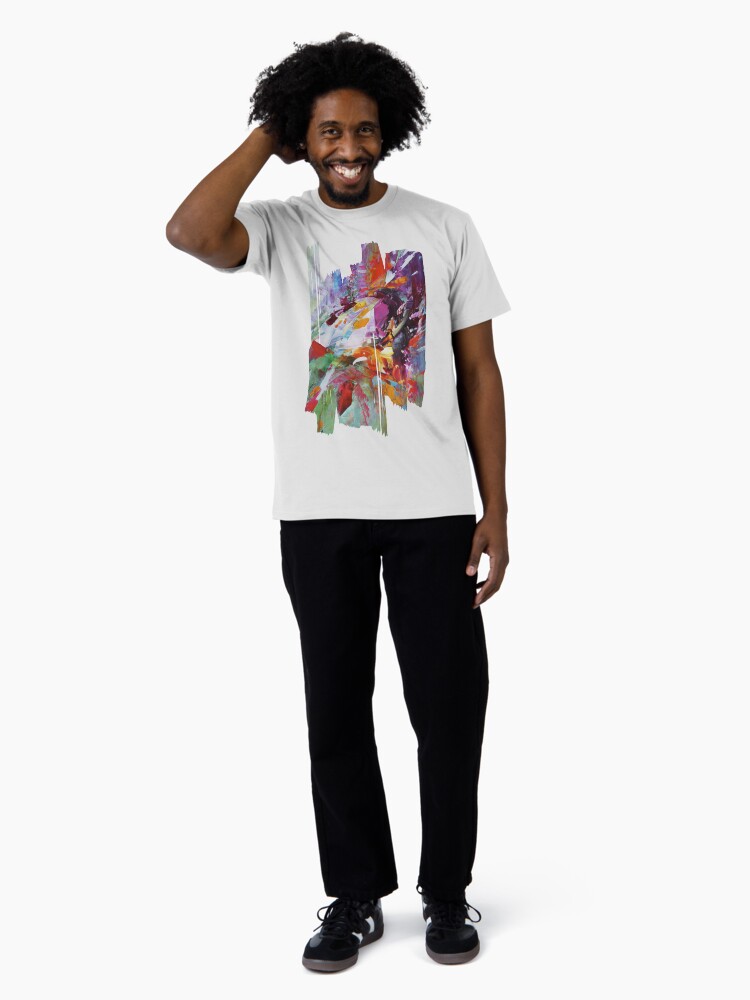 Aperçu 3 sur 4. T-shirt premium avec l'œuvre Le souffle de Mai 3 créée et vendue par ElioraBousquet.