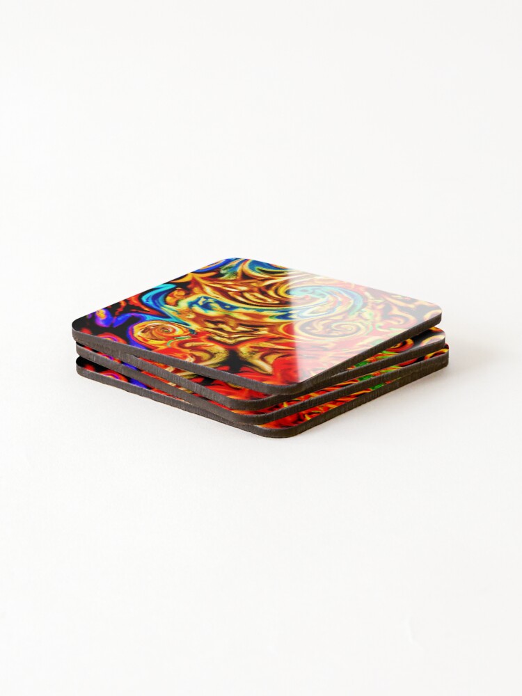 Thumbnail 4 of 5, Coasters (Set of 4), Abstract Color Splashes designed and sold by Unique-Design-4.