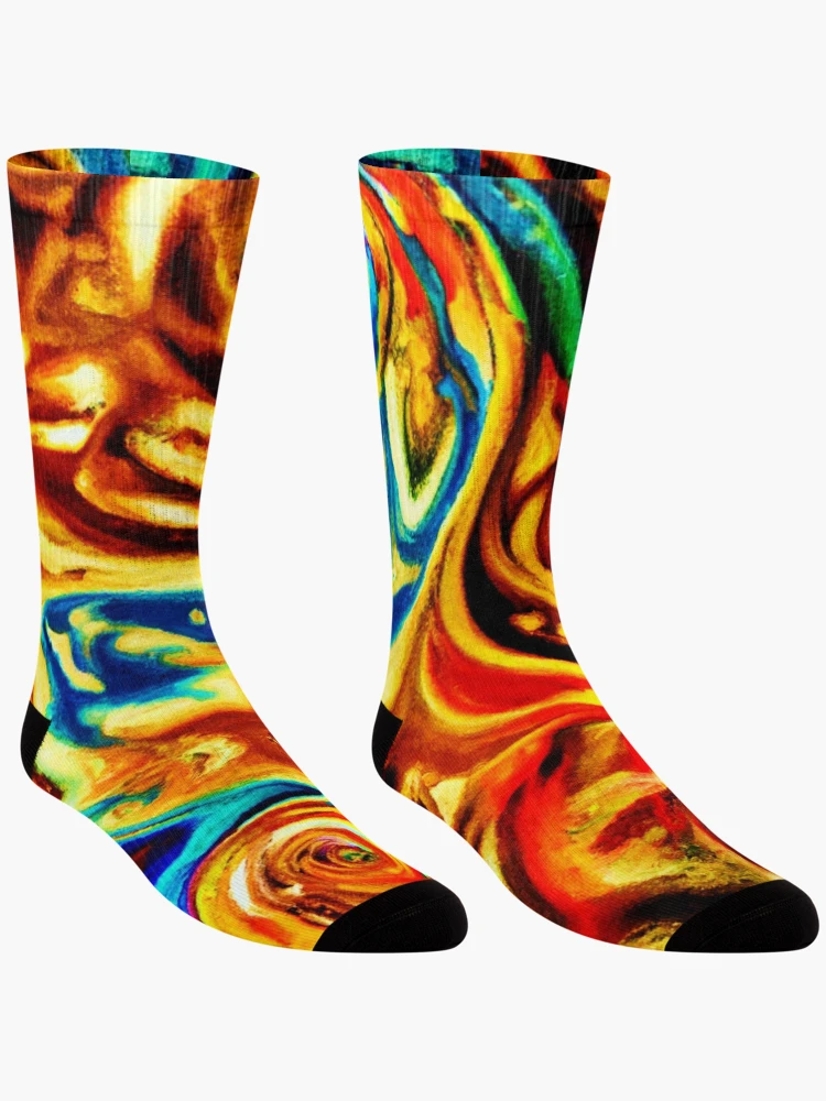 Thumbnail 3 of 5, Socks, Abstract Color Splashes designed and sold by Health And Fitness Posts e-Store.