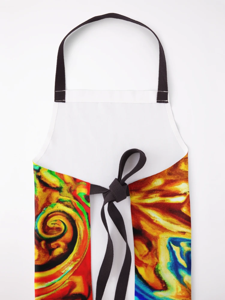 Thumbnail 5 of 6, Apron, Abstract Color Splashes designed and sold by Health And Fitness Posts e-Store.