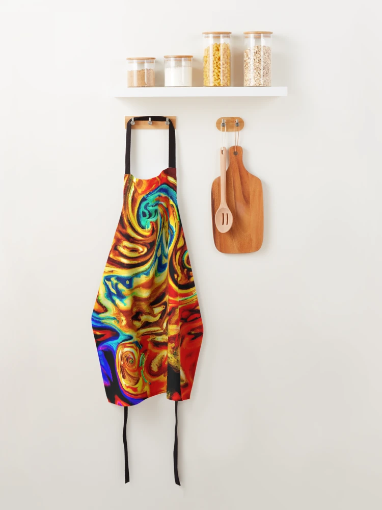 Thumbnail 4 of 6, Apron, Abstract Color Splashes designed and sold by Health And Fitness Posts e-Store.