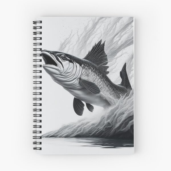Item preview, A majestic salmon leaping out of a rushing river designed and sold by kiyaansh16.