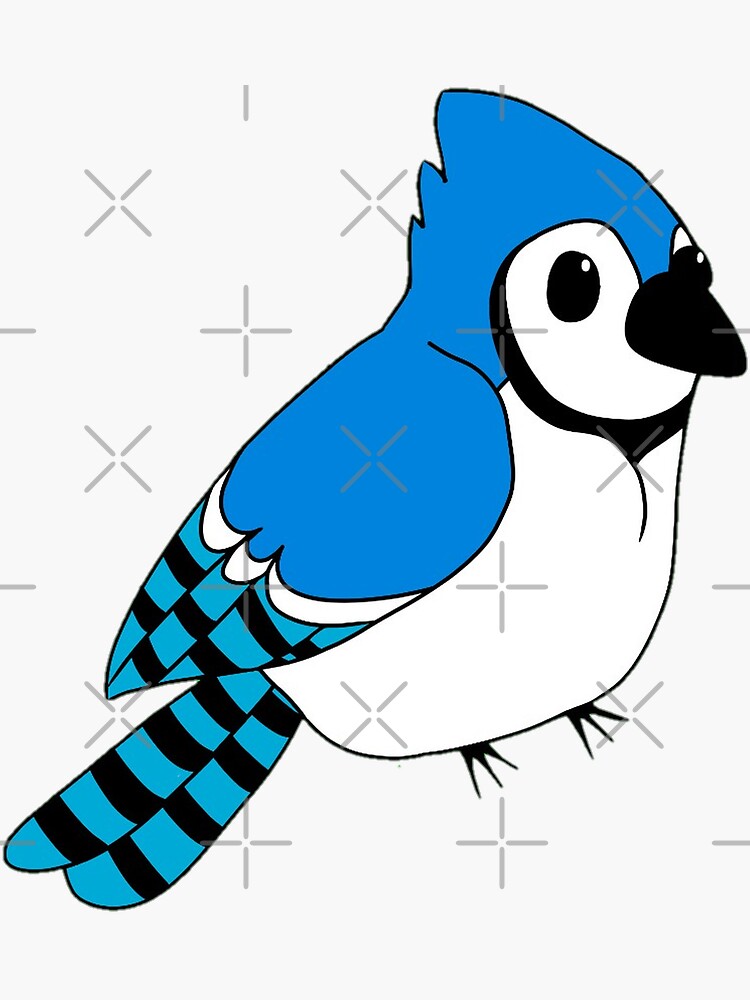 Cute Graphic Blue Jay Bird