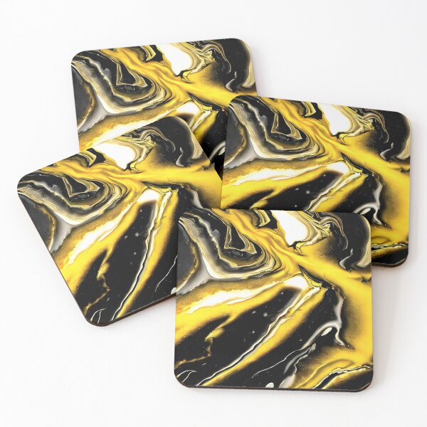 Item preview, Golden Chaos: Gold, Black and White Pattern Print - New Original Abstract and Unique Art designed and sold by Bridie  OBrien.