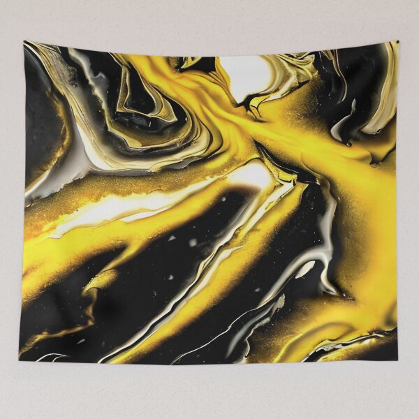 Item preview, Golden Chaos: Gold, Black and White Pattern Print - New Original Abstract and Unique Art designed and sold by Bridie  OBrien.