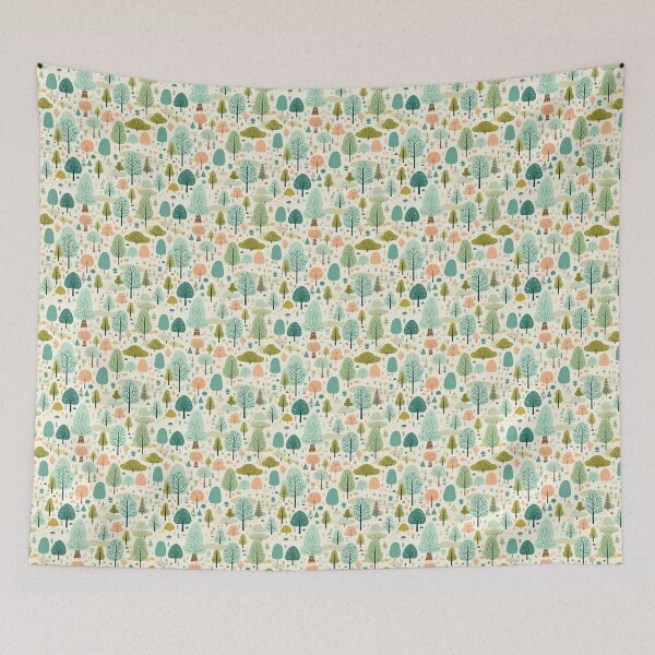 Item preview, trees illustration seamless pattern designed and sold by Clara Designs.