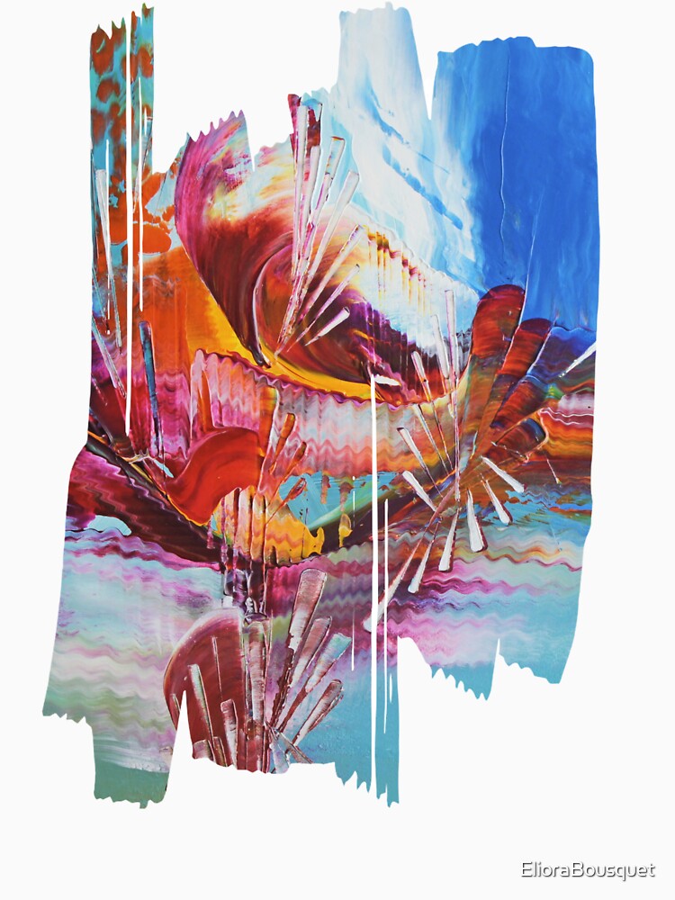 Aperçu 3 sur 3. T-shirt échancré avec l'œuvre L'effet mer 3 créée et vendue par ElioraBousquet.