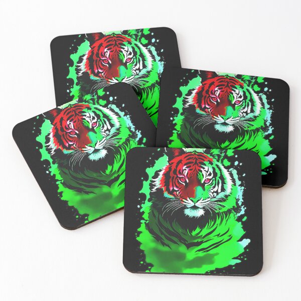 Artikelvorschau, Neongrüne Tiger-Spritzfarbe entworfen und verkauft von MindWave THC.