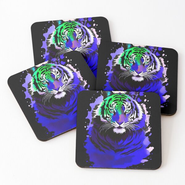 Artikelvorschau, Kopie der Dark Blue Tiger Full Moon Art entworfen und verkauft von MindWave THC.
