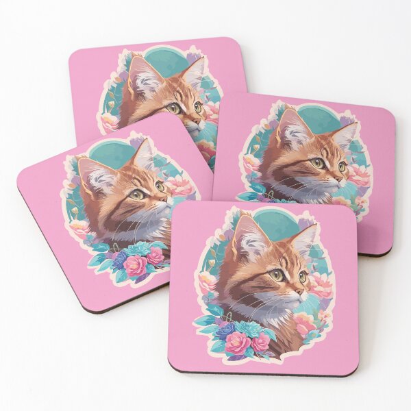 Item preview, Somali cat with ornament flowers designed and sold by ColourfulTimes.