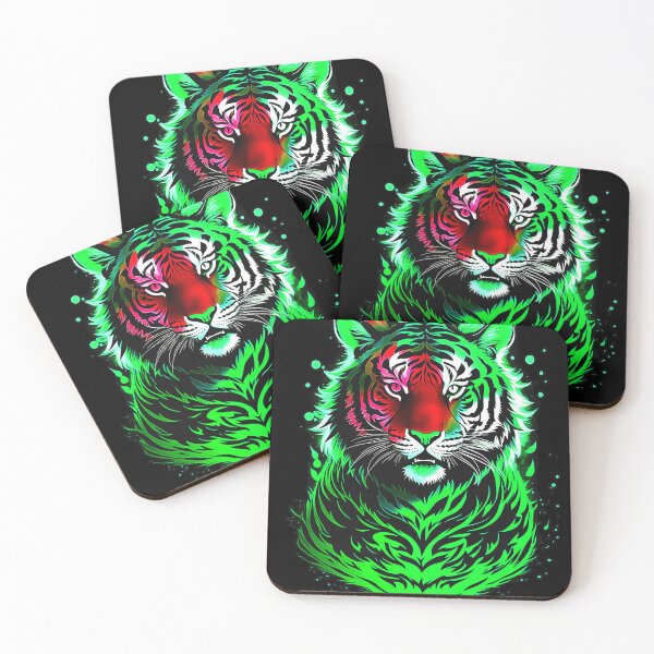 Item preview, Neon Green Tiger Starlight Art designed and sold by MindWave THC.
