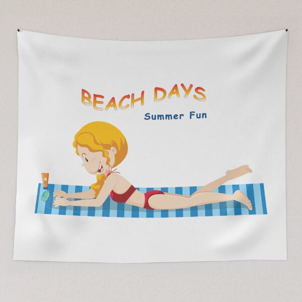 Item preview, Girl on Beach Towel - Beach Days - Summer Fun X 300 designed and sold by Military Insignia Products.