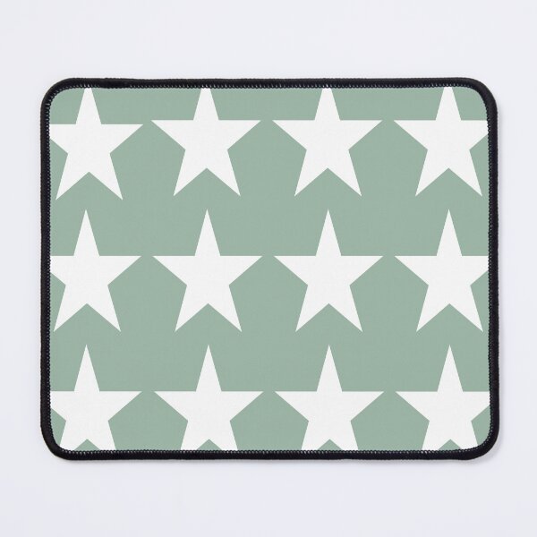Item preview, Large WHITE and MUTED GREEN STARS designed and sold by RachelMacht.